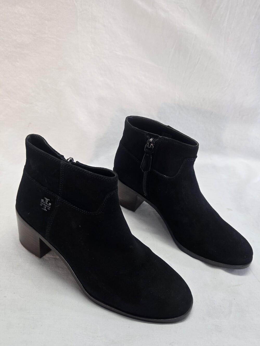 Tory Burch Everly Women's Size 8M Black Suede Block Heel Ankle Boots